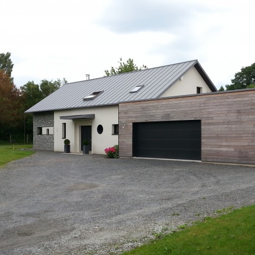 St Pavace (72) - Construction d'une maison individuelle couverture zinc quartz